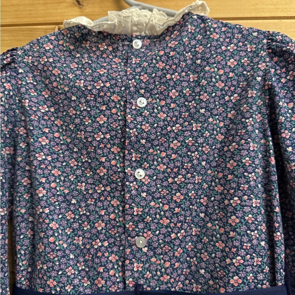 Bundle Vintage Girls Size 4 Ditsy Floral Crushed Velvet Lace Holidays Dress - Picture 4 of 16